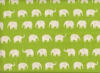 Wachstuch Elefanten groß weiß auf grün