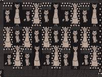 Wachstuch Katze & Frosch schwarz Wachstuch Katze & Frosch schwarz