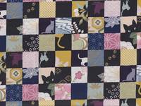 Wachstuch Katzen Patch blau Wachstuch Katzen Patch blau