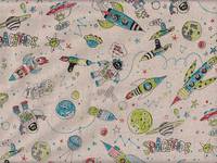 Wachstuch Spacekids natur Wachstuch Spacekids natur
