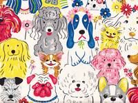 Wachstuch Powerful Animal Dogs creme Wachstuch Powerful Animal Dogs creme