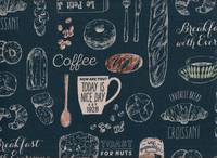 Wachstuch Coffee dunkelblau Wachstuch Coffee dunkelblau