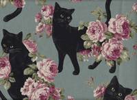 Wachstuch Old Rose Cat seafoam Wachstuch Old Rose Cat seafoam