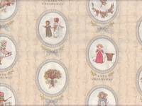 Wachstuch Kate Greenaway 2 - beige Wachstuch Kate Greenaway 2 - beige