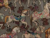 Wachstuch Antique merry-go-round gray Wachstuch Antique merry-go-round gray