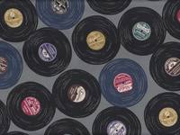 Wachstuch Vinyl Record gray Wachstuch Vinyl Record gray