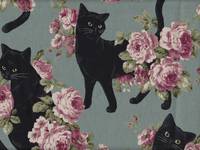 Wachstuch Old Rose Cat seafoam Wachstuch Old Rose Cat seafoam