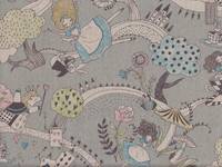 Wachstuch Alice in Wonderland gray Wachstuch Alice in Wonderland gray