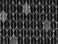 Wachstuch Leaf Pattern black Wachstuch Leaf Pattern black