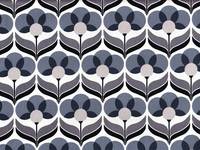 Wachstuch Retro Flower black Wachstuch Retro Flower black