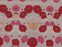 Wachstuch Poppy and butterflies beige Wachstuch Poppy and butterflies beige