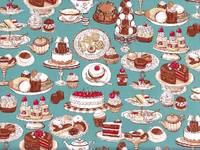 Wachstuch Monotone Sweets Tea Party Wachstuch Monotone Sweets Tea Party